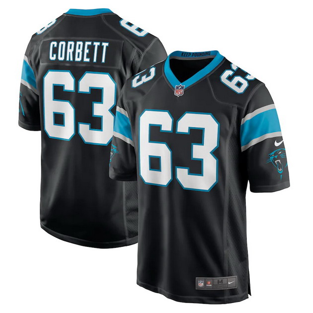 mens nike austin corbett black carolina panthers game jersey